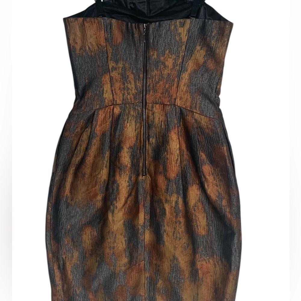 🆕 Cue Mini Dress Event Party Grad Strapless Removable Straps Bronze Grey 8 - Picture 8 of 16